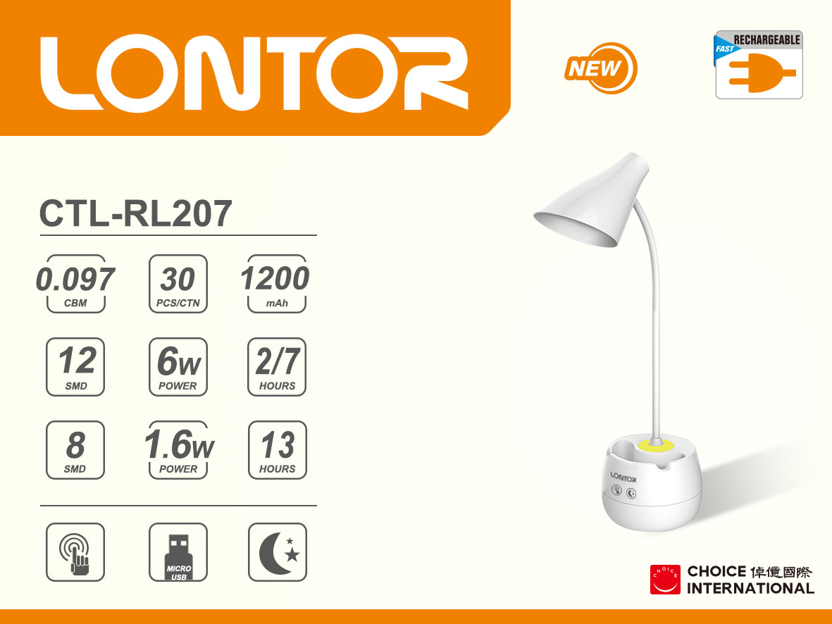 Rechargeable Reading Lamp CTL-RL207